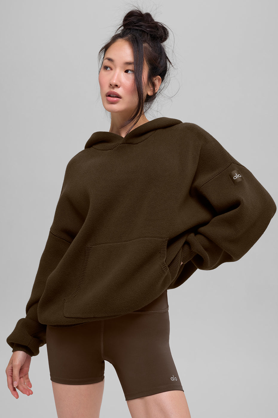 Scholar Hooded Sweater - Espresso image 1