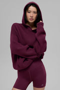 Scholar Hooded Sweater - Burgundy image 1