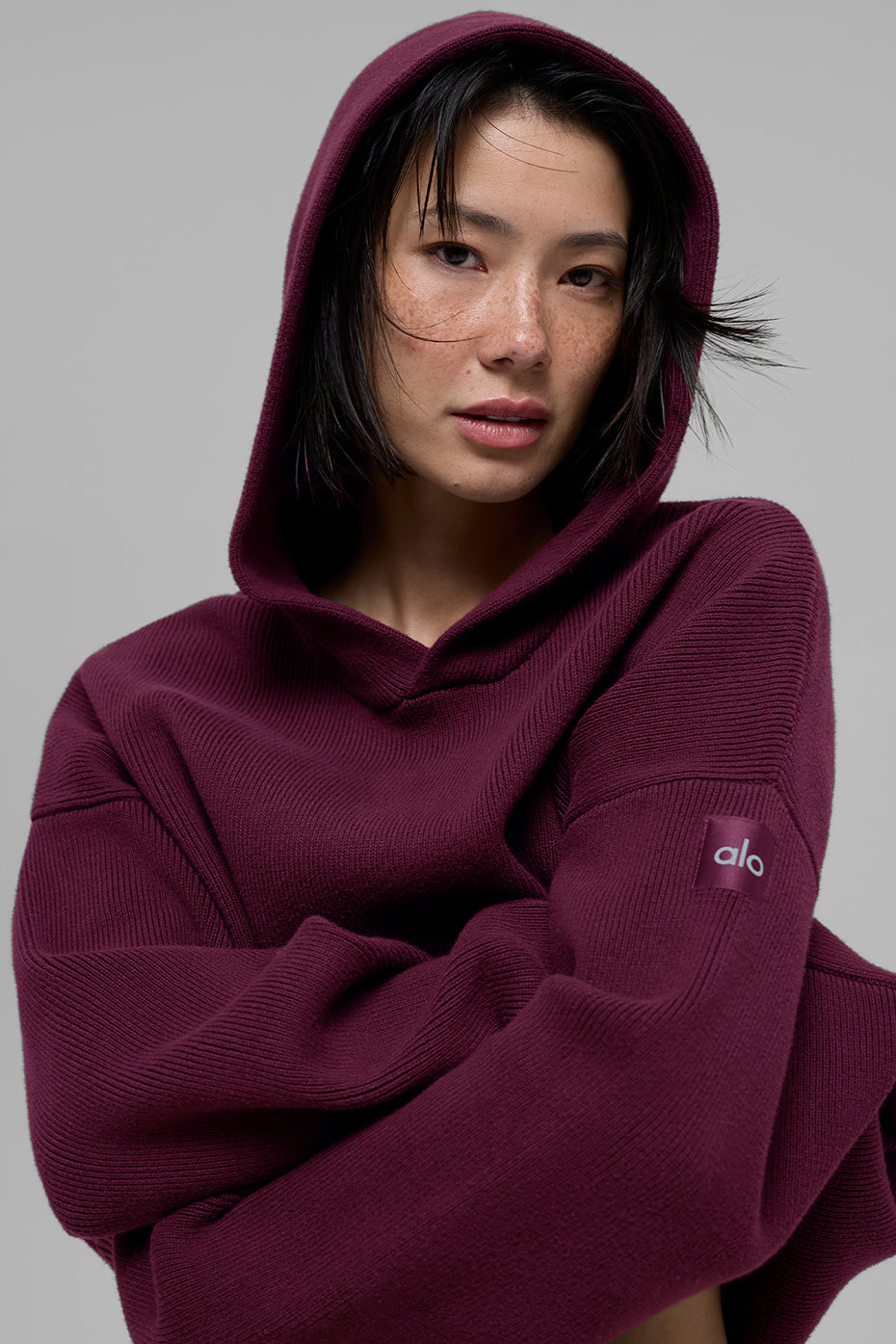 Scholar Hooded Sweater - Burgundy image 3