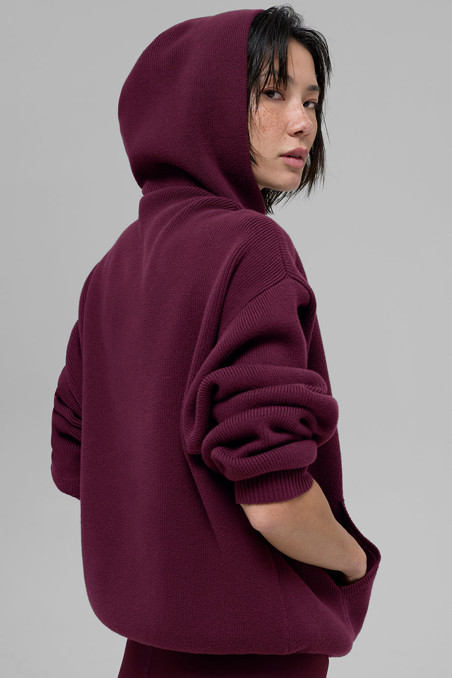 Scholar Hooded Sweater - Burgundy image 2