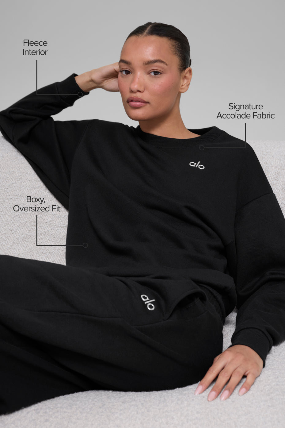 Accolade Crew Neck Pullover - Black image 2