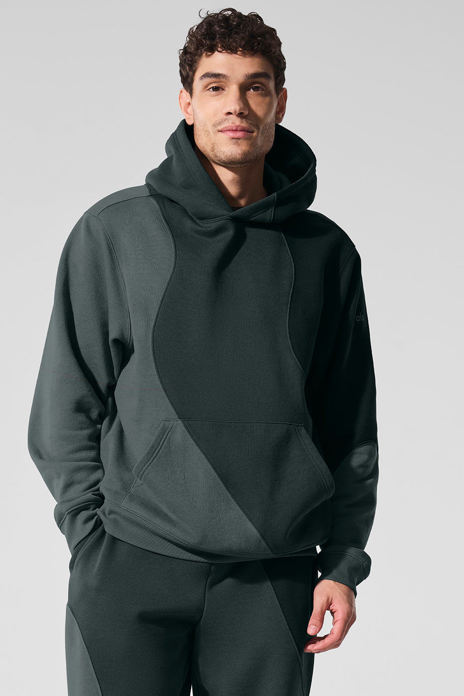 Make Waves Hoodie - Charcoal Green Tonal image 1