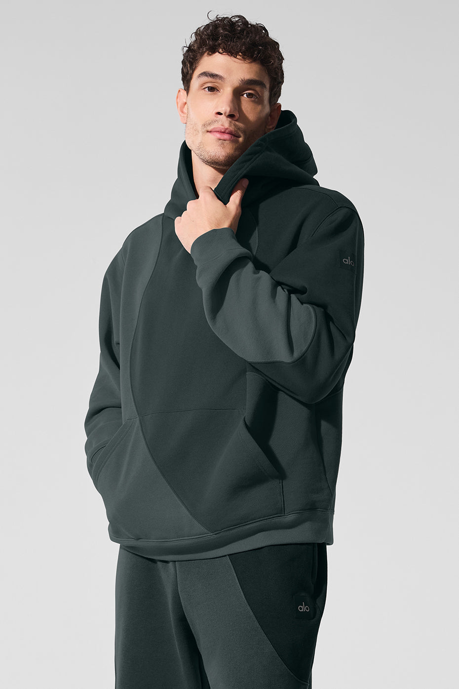 Make Waves Hoodie - Charcoal Green Tonal image 3