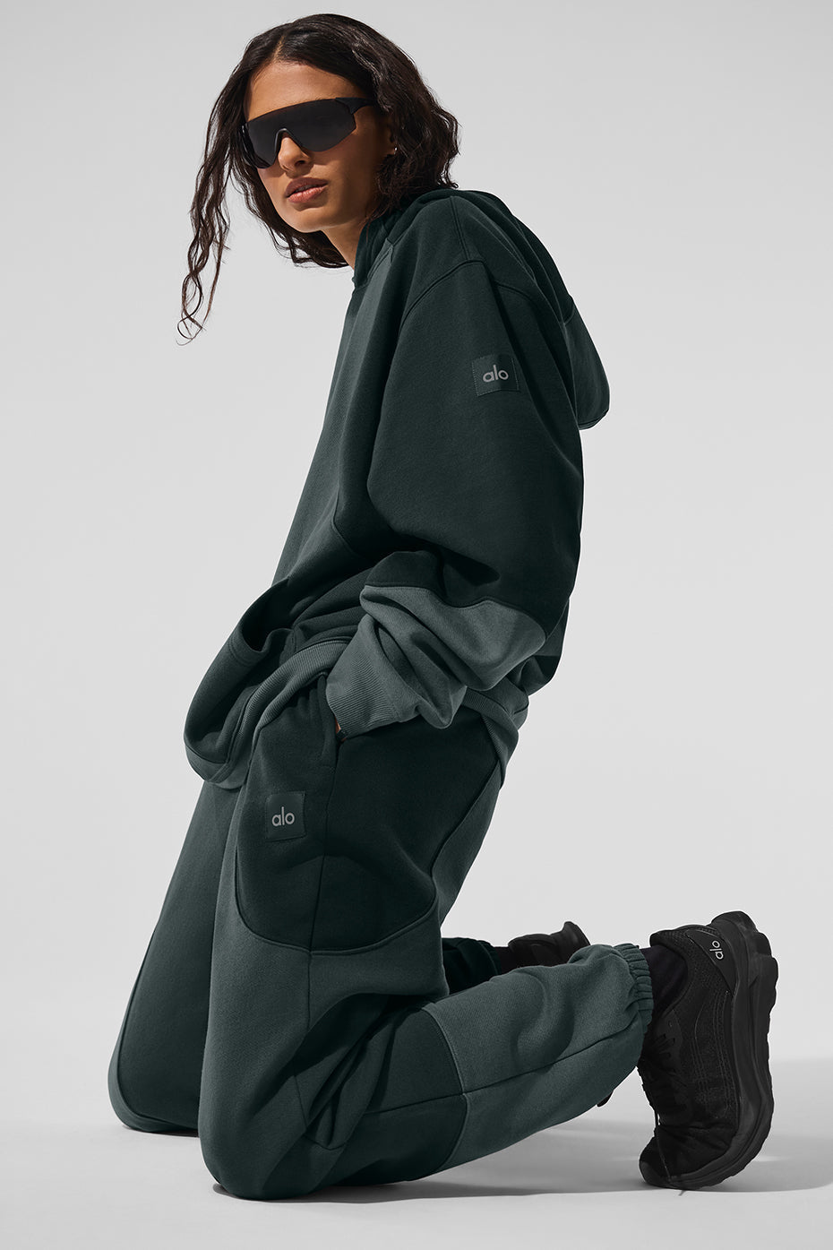 Make Waves Hoodie - Charcoal Green Tonal image 4