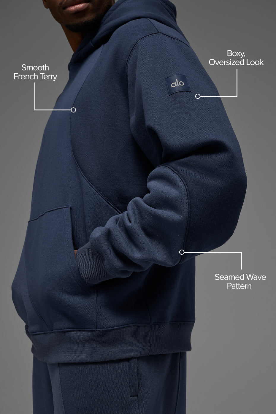 Make Waves Hoodie - Navy Tonal image 2