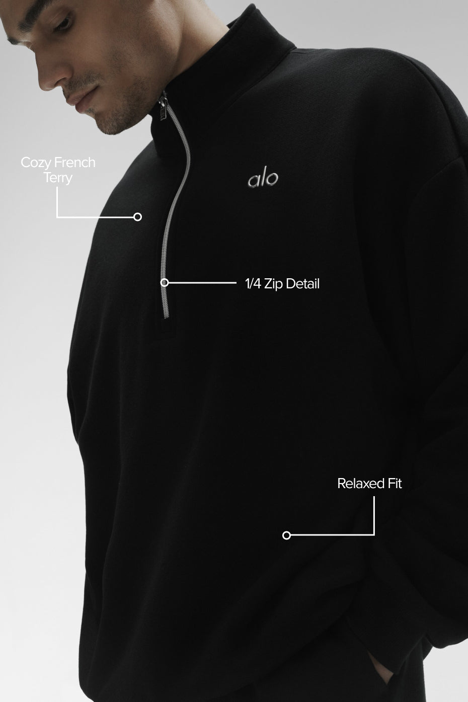 Accolade 1/4 Zip Pullover - Black image 2