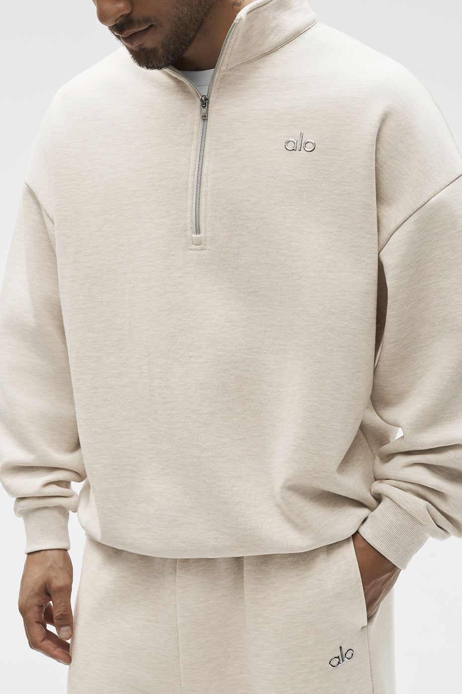 Accolade 1/4 Zip Pullover - Oatmeal Heather image 4