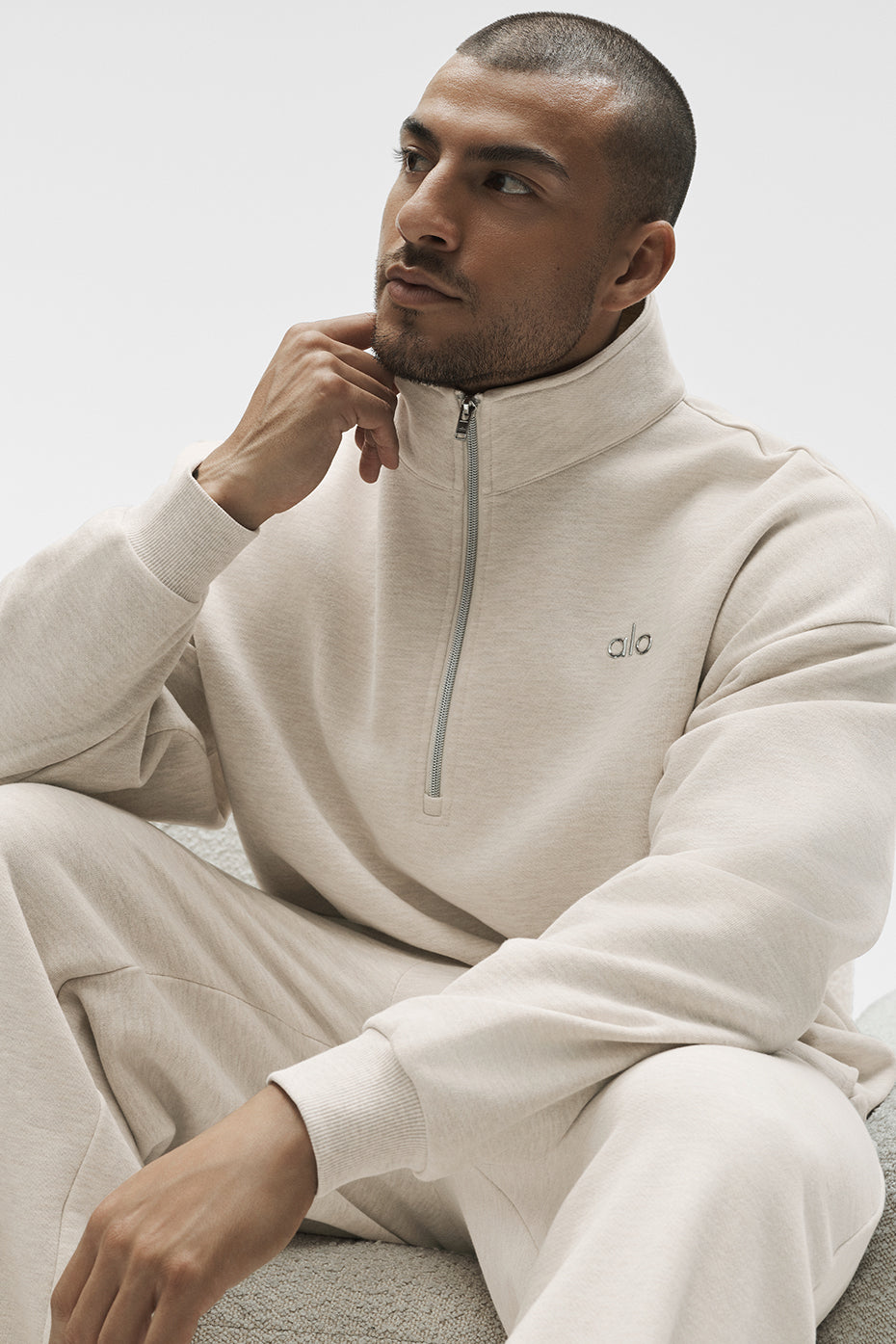 Accolade 1/4 Zip Pullover - Oatmeal Heather image 3