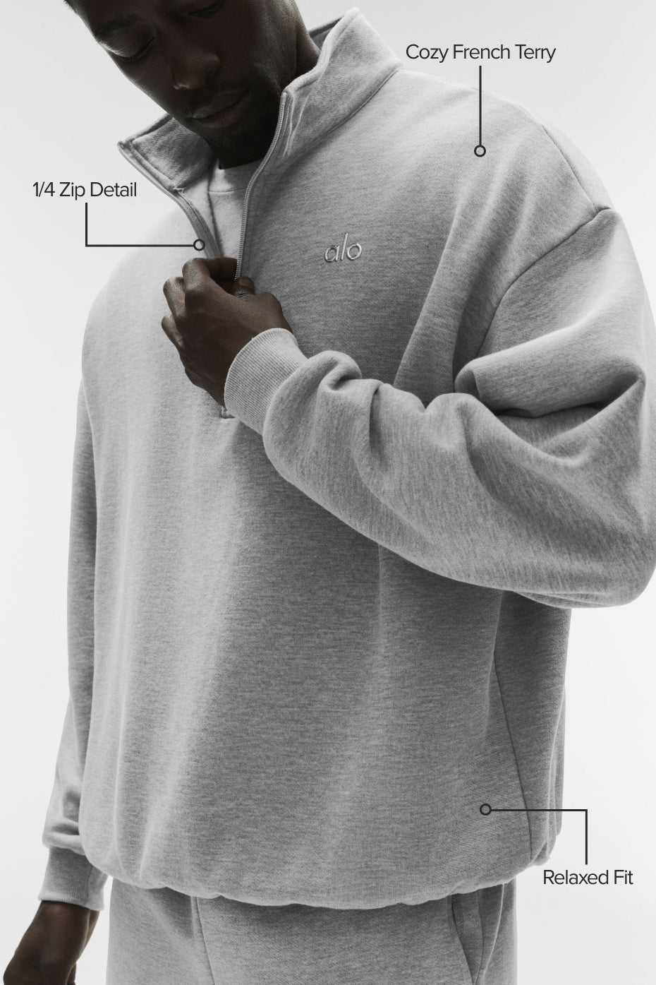 Accolade 1/4 Zip Pullover - Athletic Heather Grey image 2