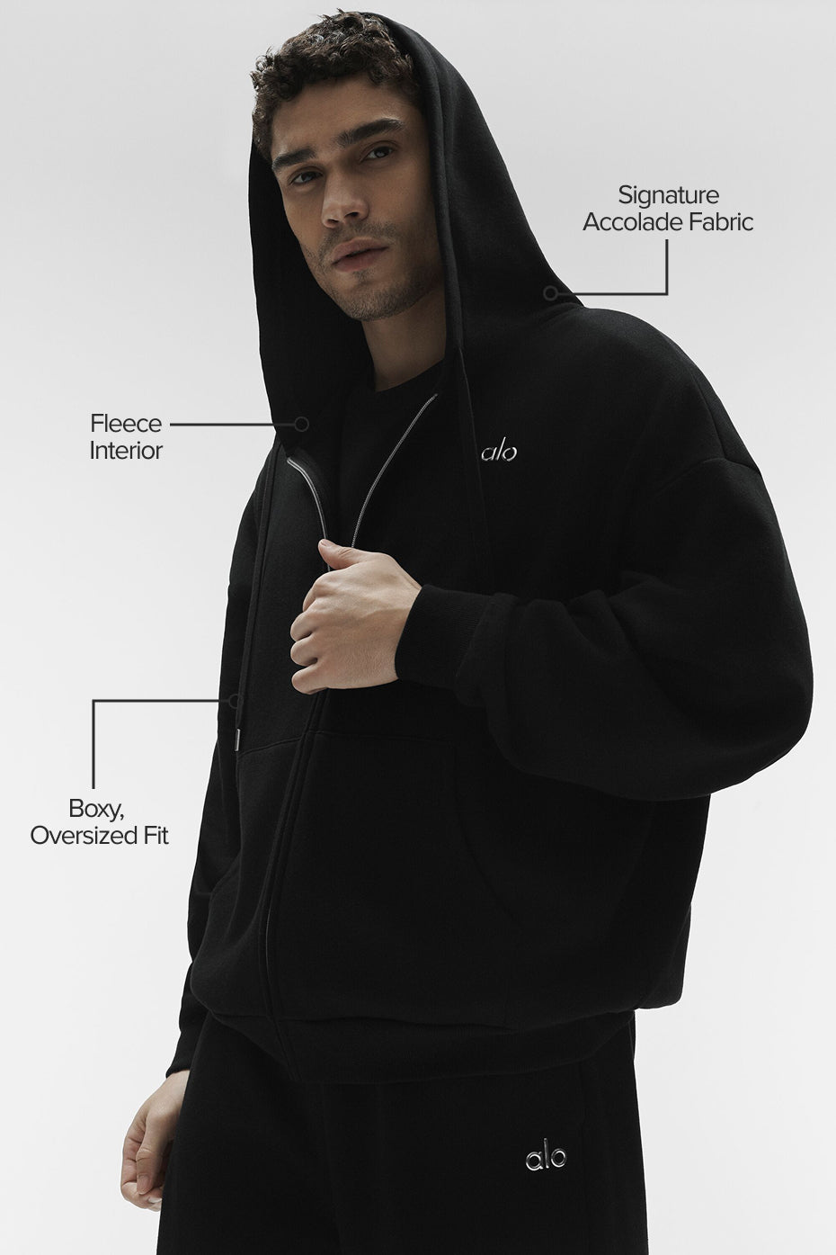 Accolade Full Zip Hoodie - Black image 2