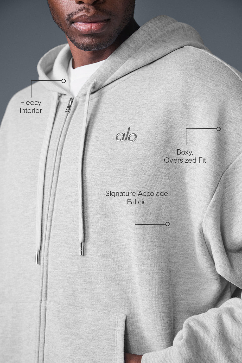 Accolade Full Zip Hoodie - Athletic Heather Grey image 2