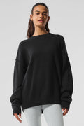 Unisex Wool Cashmere New Class Crewneck Sweater - Black image 1
