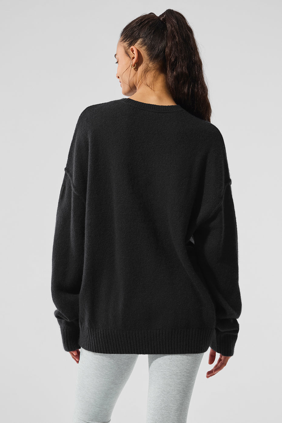 Unisex Wool Cashmere New Class Crewneck Sweater - Black image 3