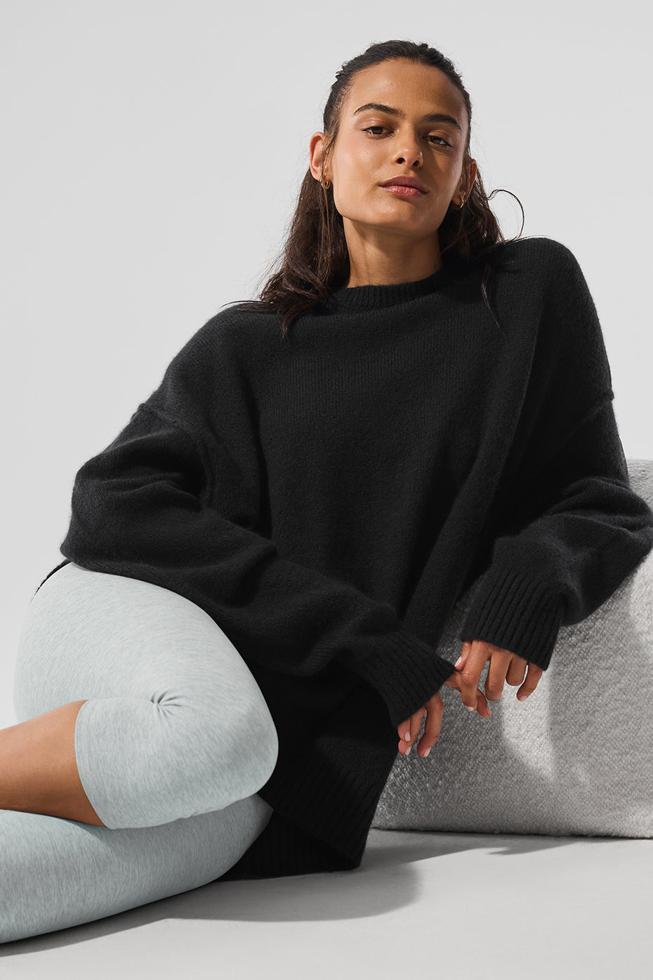 Unisex Wool Cashmere New Class Crewneck Sweater - Black image 5