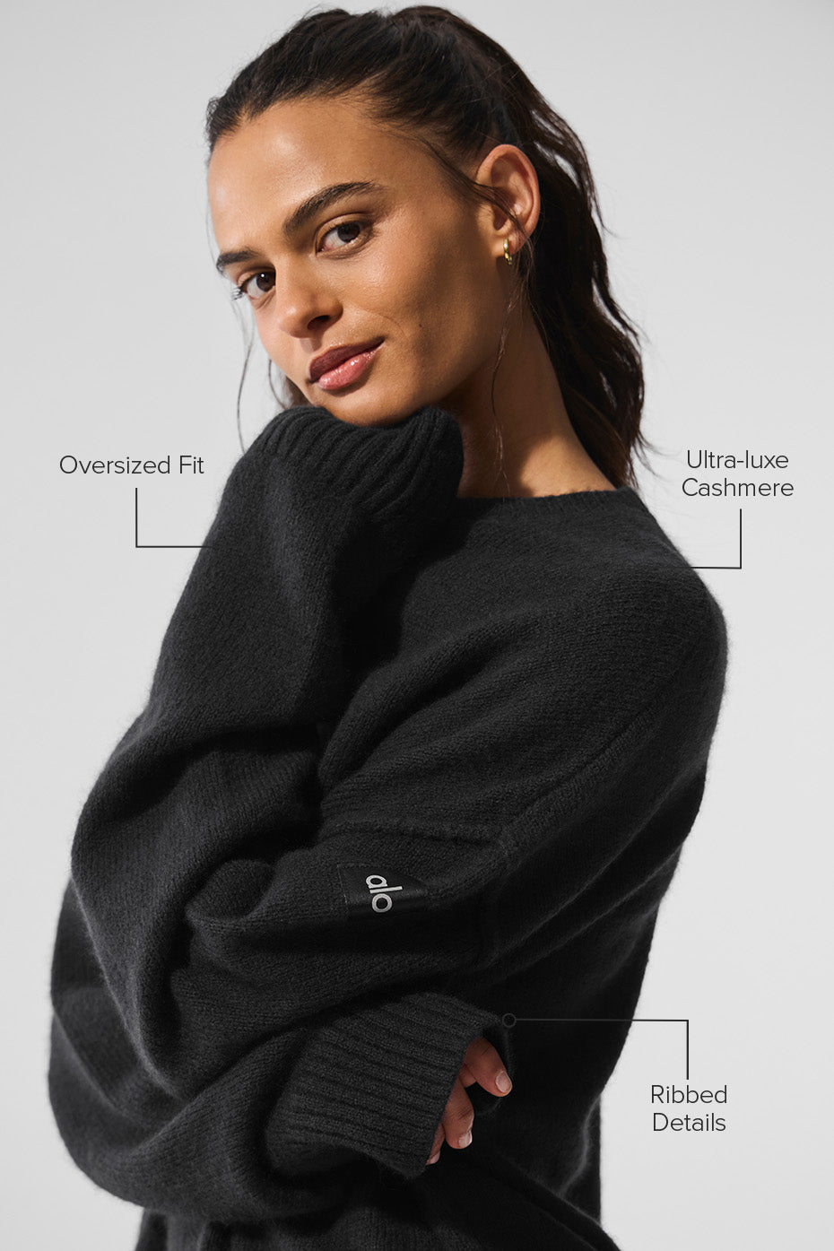 Unisex Wool Cashmere New Class Crewneck Sweater - Black image 2