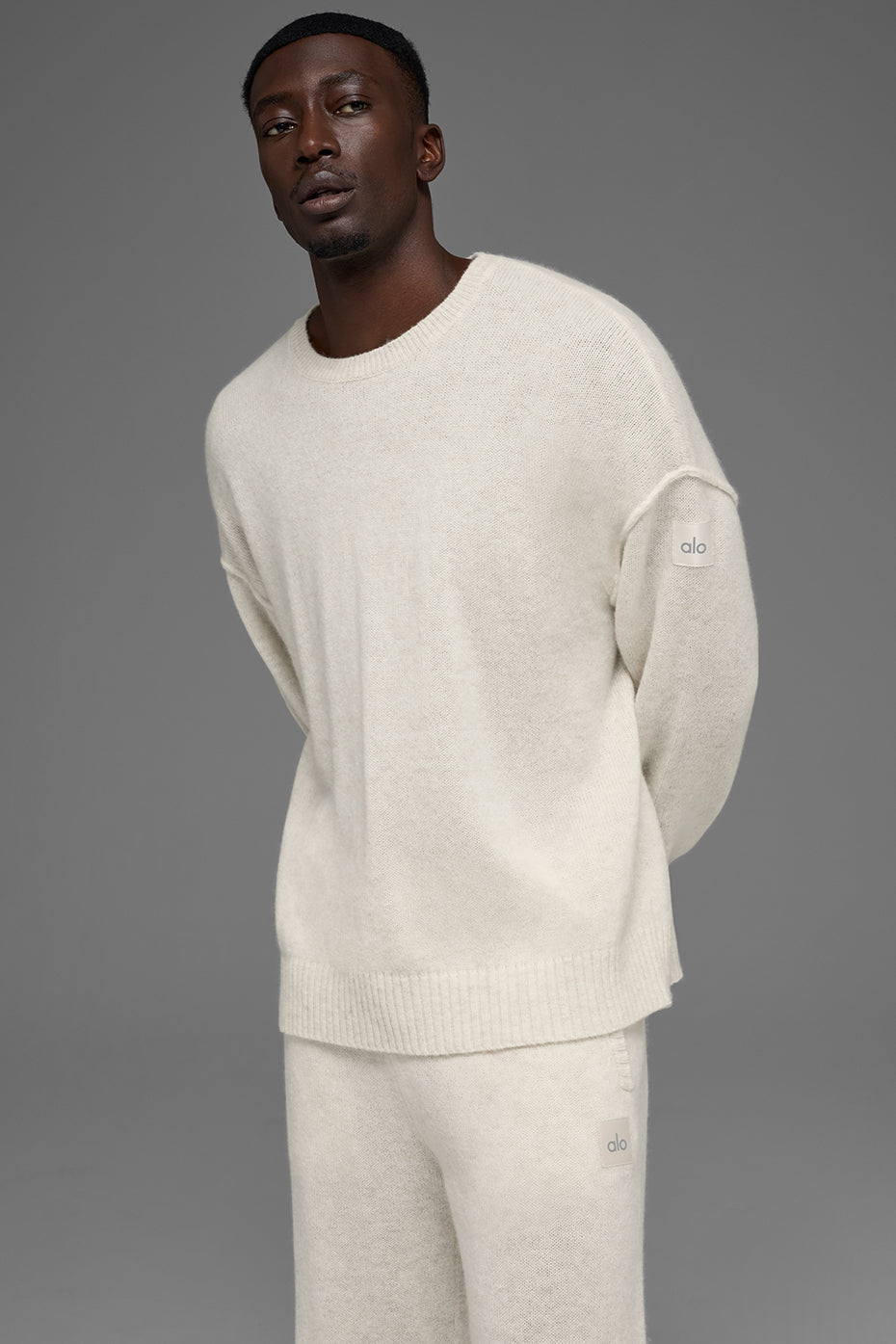 Unisex Wool Cashmere New Class Crewneck Sweater - Bone Heather image 1