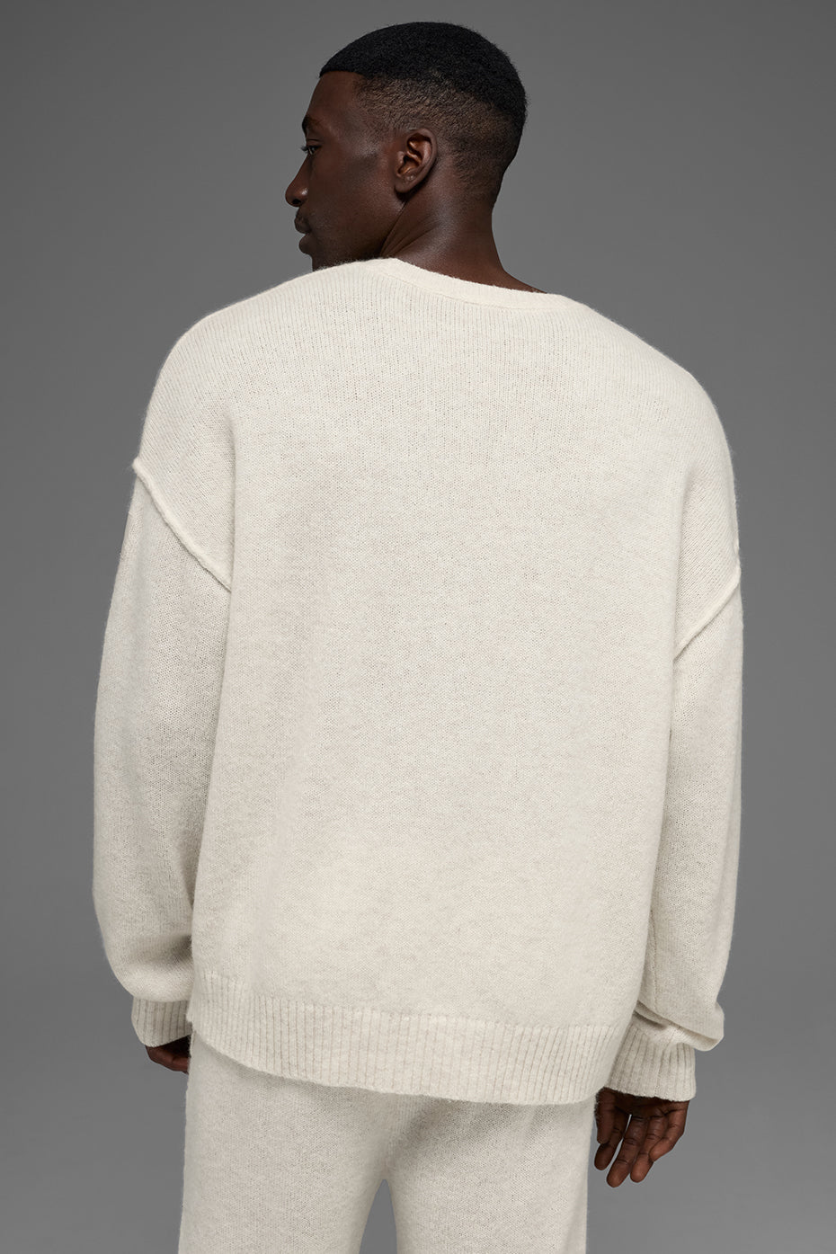 Unisex Wool Cashmere New Class Crewneck Sweater - Bone Heather image 4