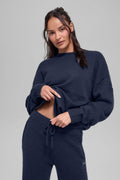 Unisex Wool Cashmere New Class Crewneck Sweater - Navy image 1