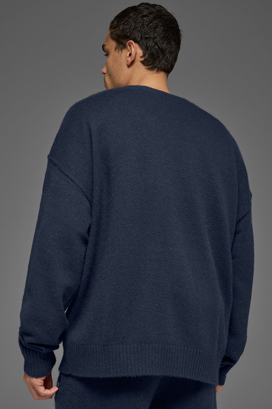 Unisex Wool Cashmere New Class Crewneck Sweater - Navy image 3