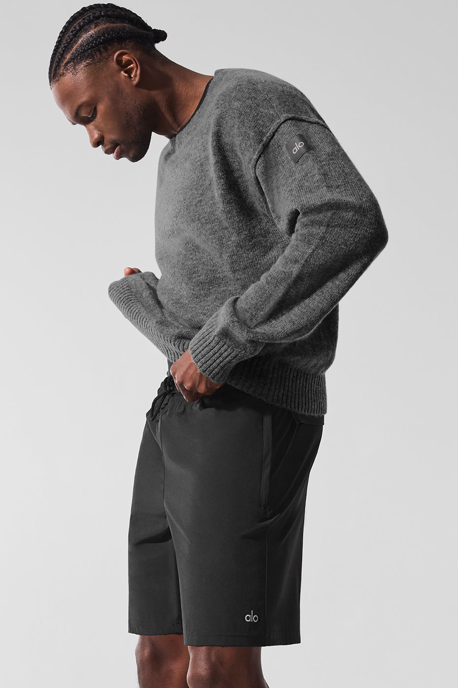 Unisex Wool Cashmere New Class Crewneck Sweater - Platinum Grey image 4