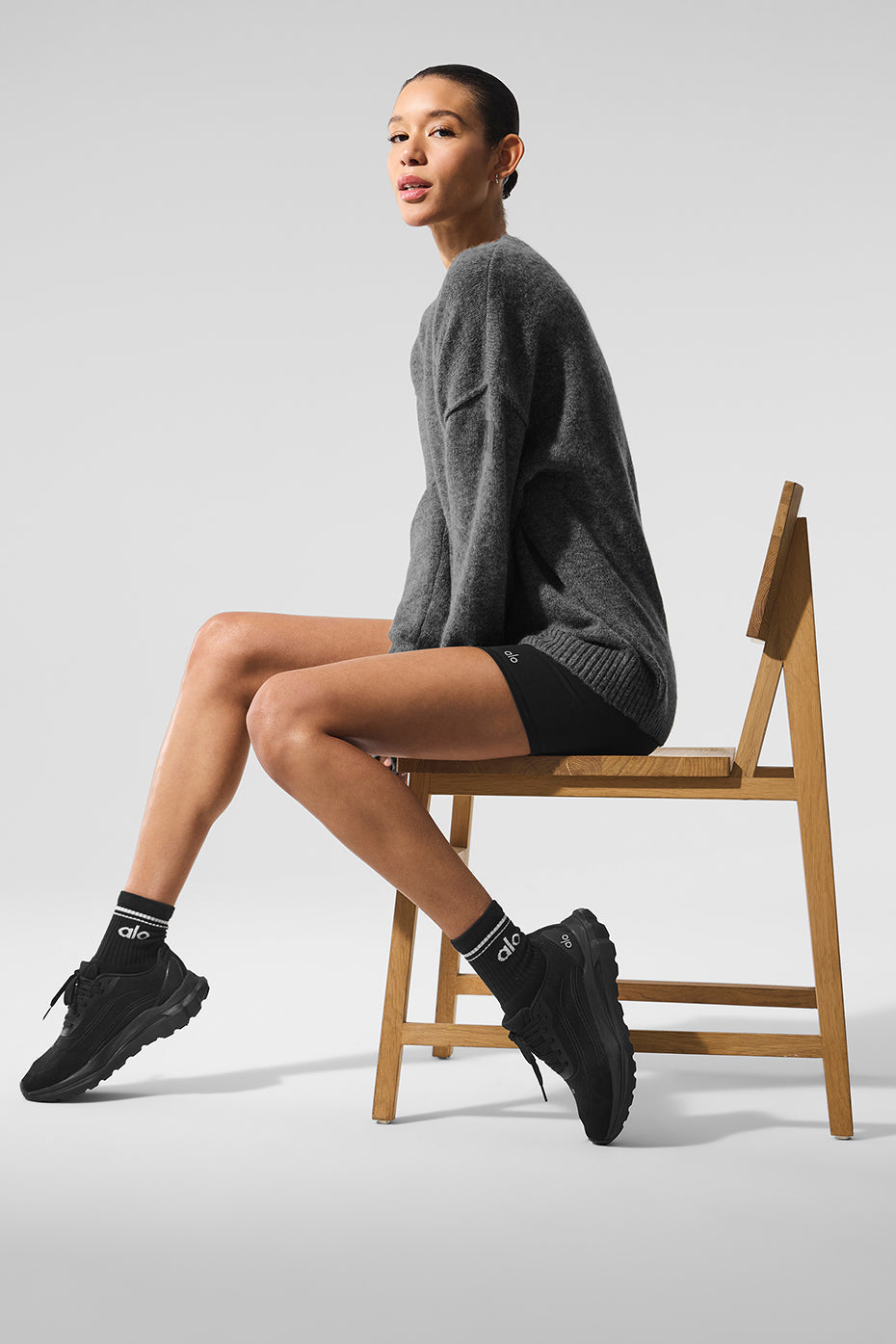 Unisex Wool Cashmere New Class Crewneck Sweater - Platinum Grey image 4