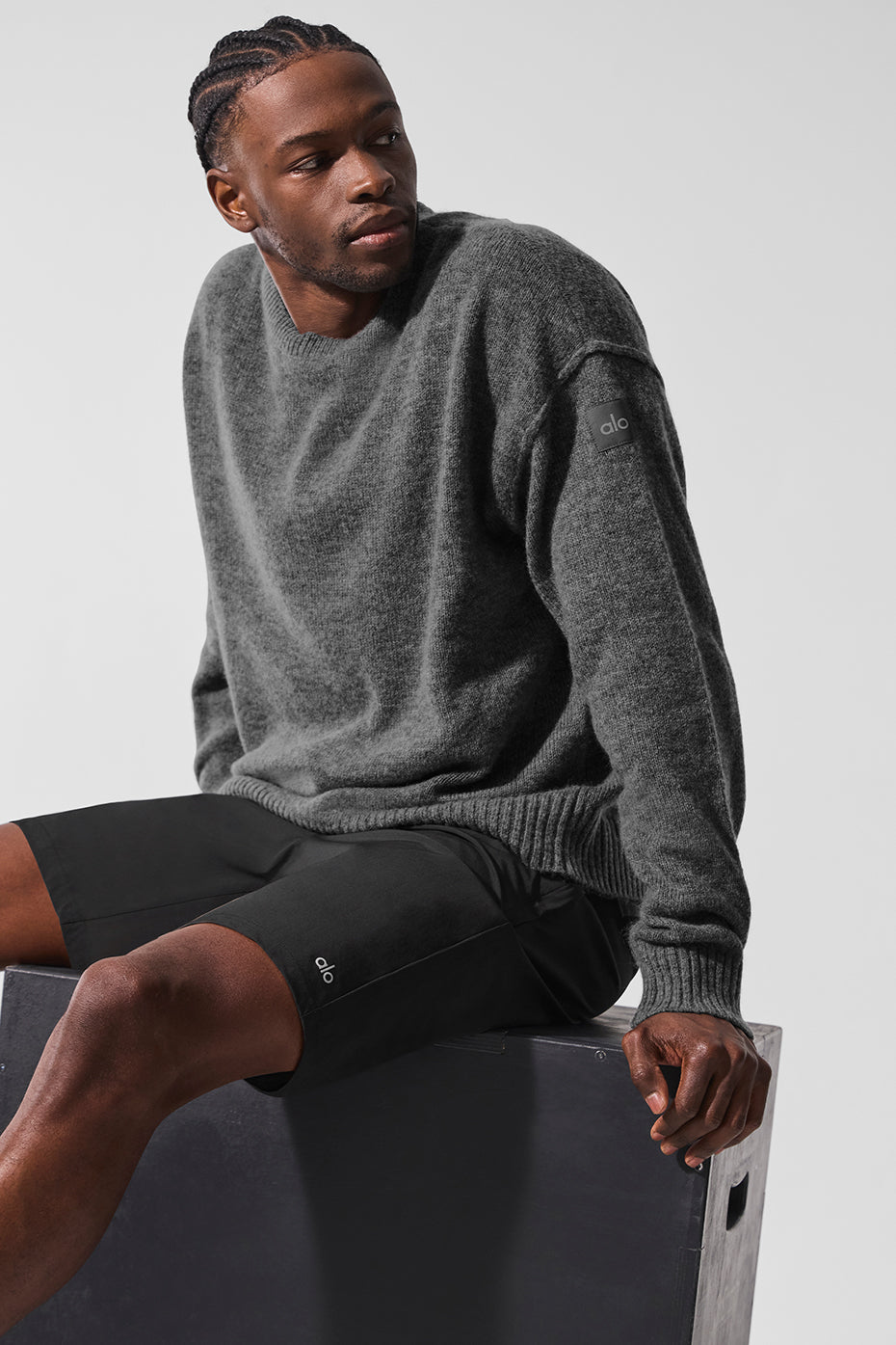 Unisex Wool Cashmere New Class Crewneck Sweater - Platinum Grey image 5