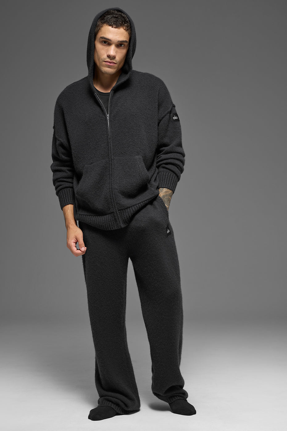 Wool Cashmere New Class Full Zip Hoodie - Black image 4