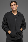 Wool Cashmere New Class Full Zip Hoodie - Black image 1