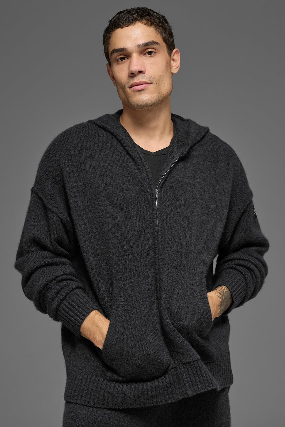 Wool Cashmere New Class Full Zip Hoodie - Black image 1