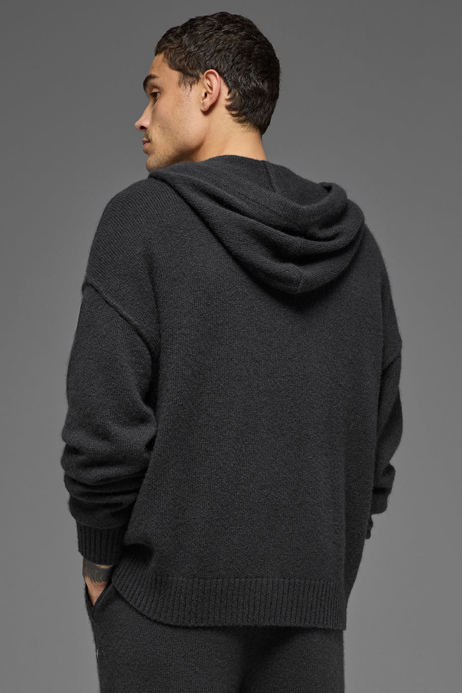 Wool Cashmere New Class Full Zip Hoodie - Black image 3