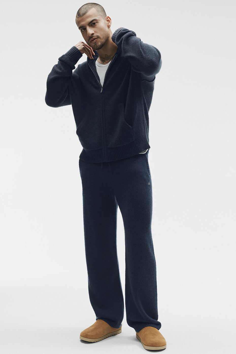 Wool Cashmere New Class Full Zip Hoodie - Navy image 5