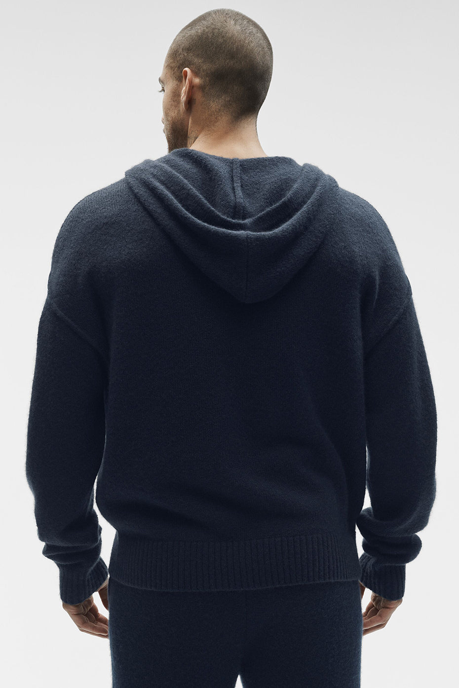 Wool Cashmere New Class Full Zip Hoodie - Navy image 3