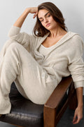 Wool Cashmere New Class Full Zip Hoodie - Oatmeal Heather image 1