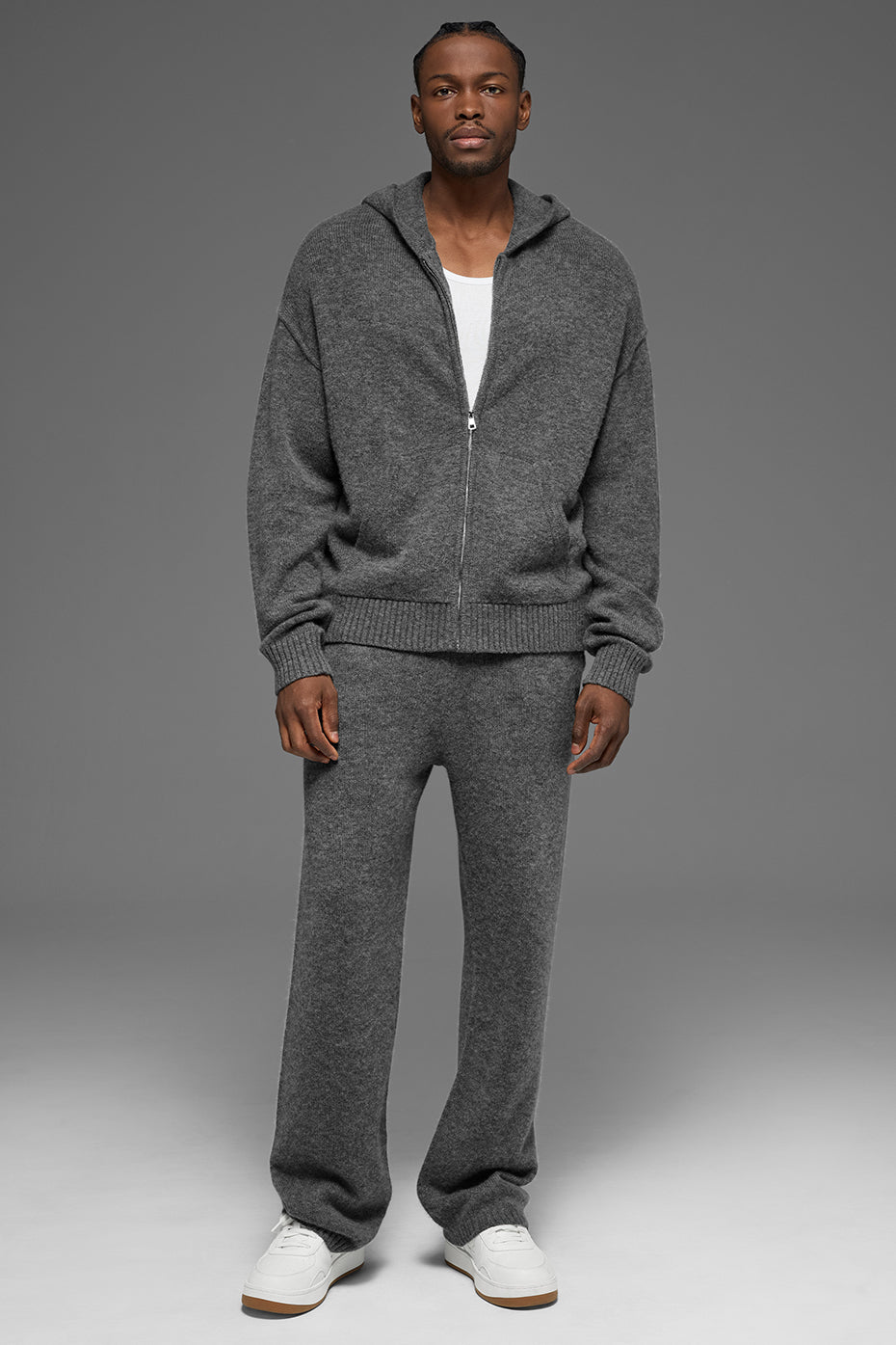 Wool Cashmere New Class Full Zip Hoodie - Platinum Grey image 4