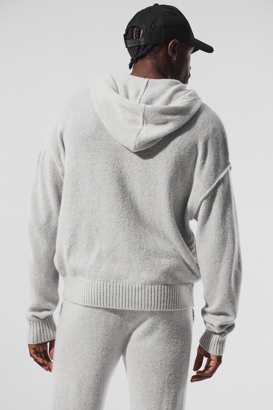 Wool Cashmere New Class Full Zip Hoodie - Pearl Grey Heather image 3