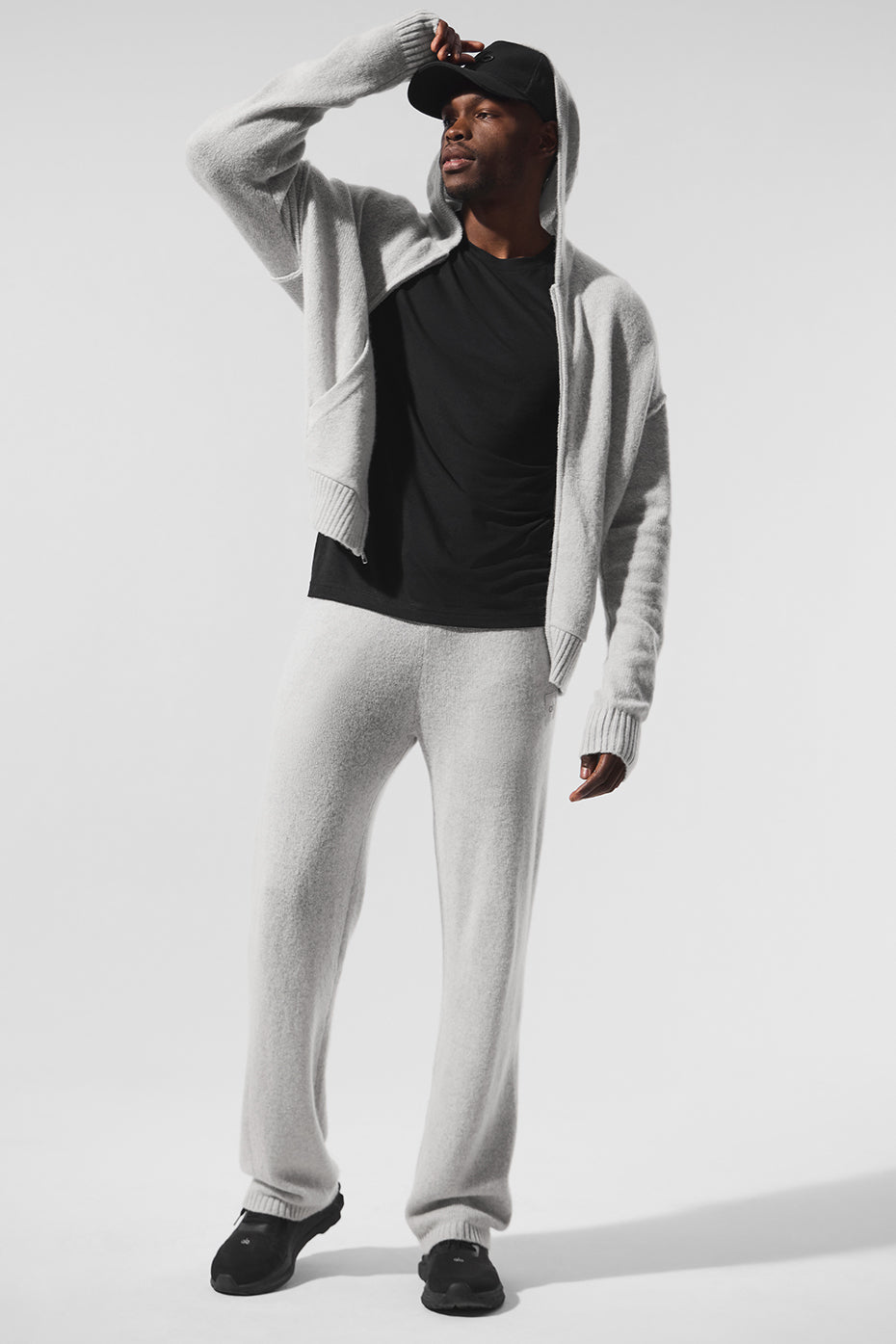 Wool Cashmere New Class Full Zip Hoodie - Pearl Grey Heather image 5