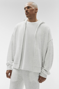 Wool Cashmere New Class Full Zip Hoodie - White Heather image 1