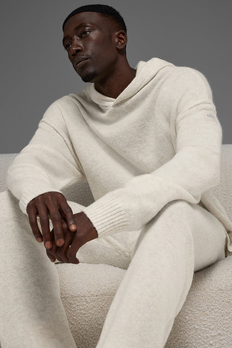 Wool Cashmere New Class Hoodie - Bone Heather image 4