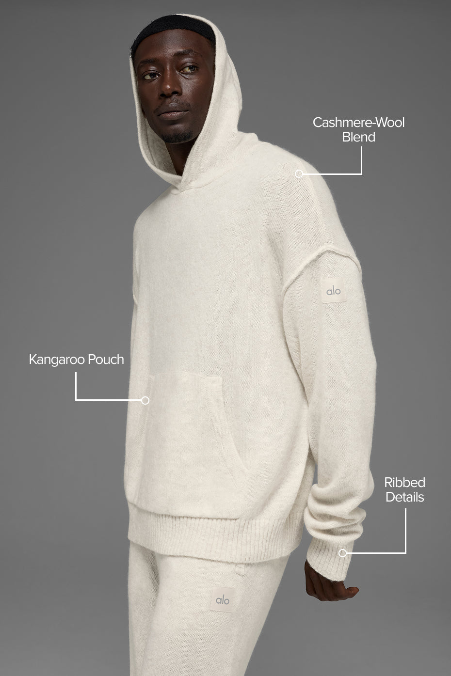 Wool Cashmere New Class Hoodie - Bone Heather image 2