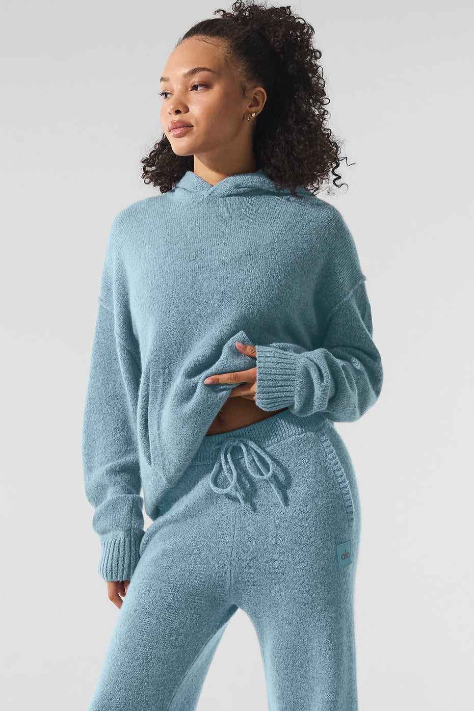 Wool Cashmere New Class Hoodie - Celestial Blue Granite Heather image 1