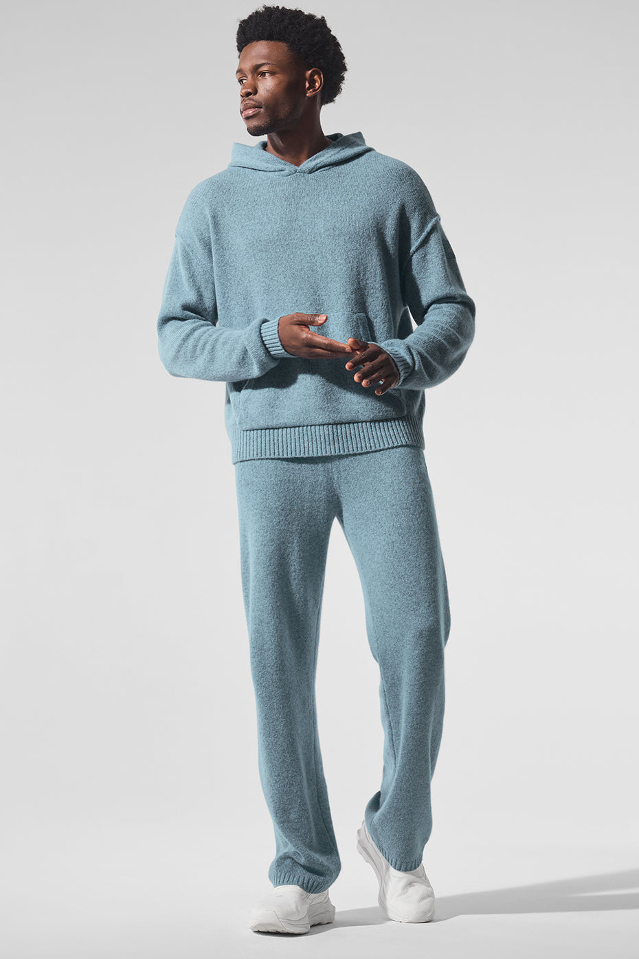 Wool Cashmere New Class Hoodie - Celestial Blue Granite Heather image 5