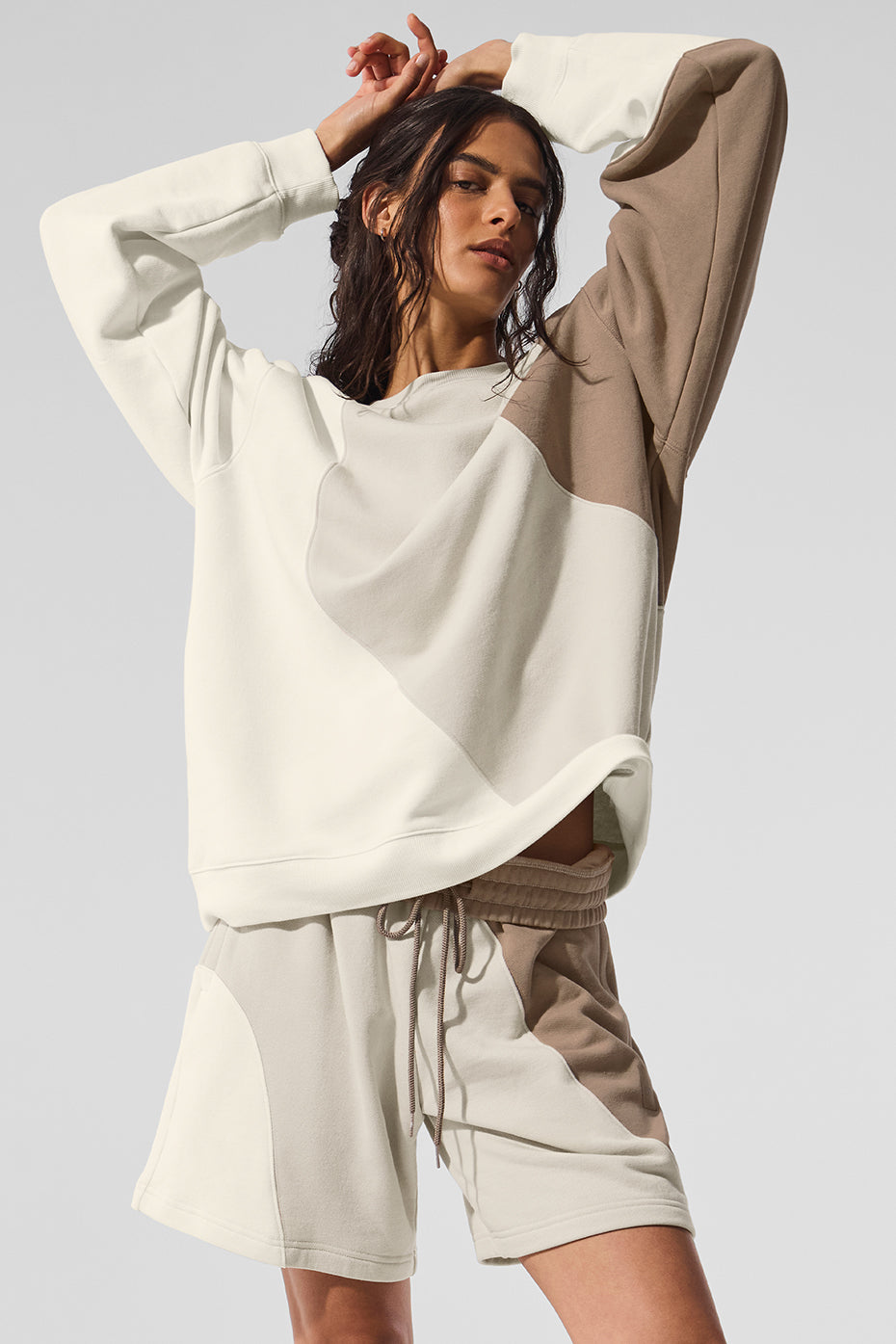 Make Waves Crew Neck Pullover - Ivory/Bone/Gravel image 1