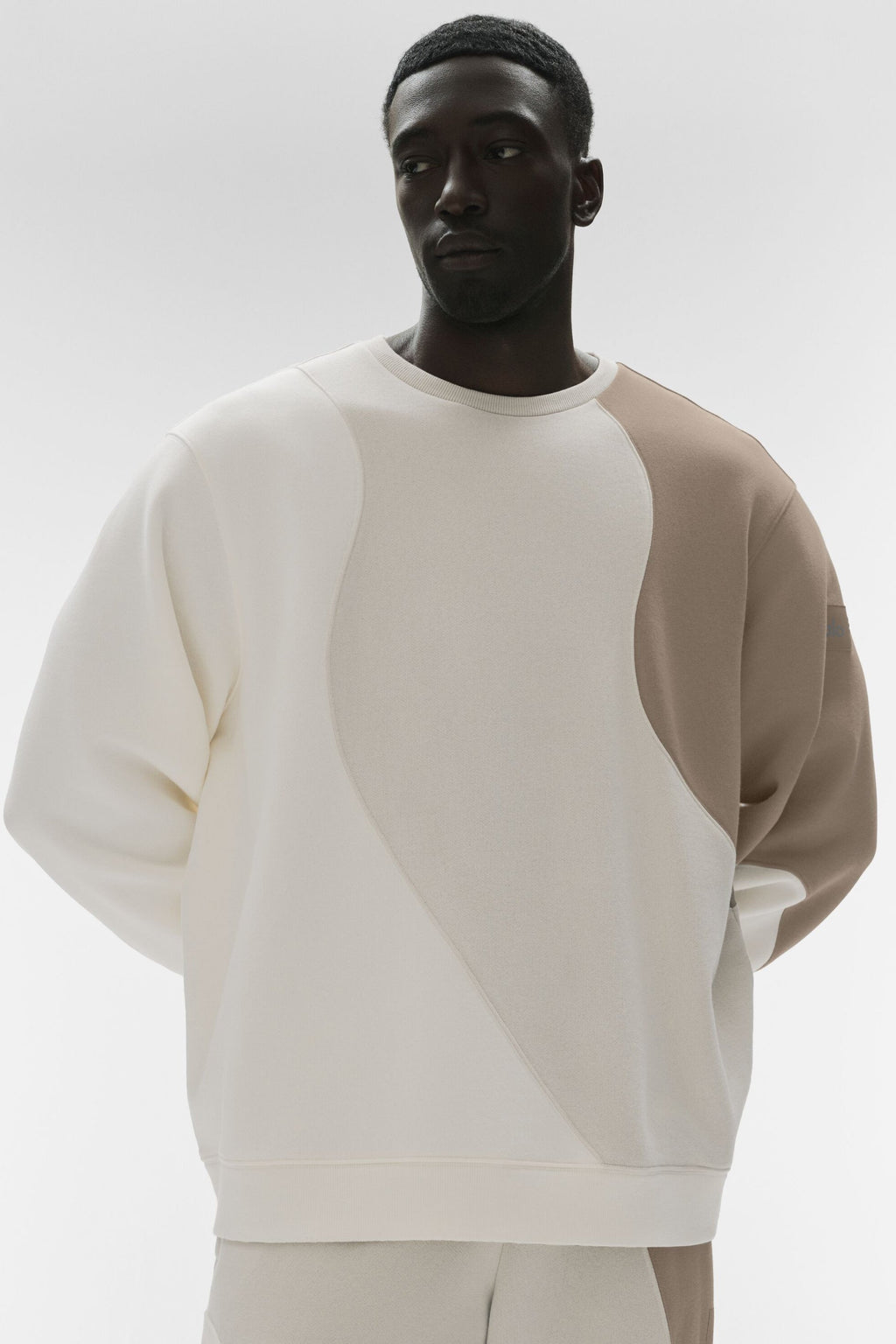 Make Waves Crew Neck Pullover - Ivory/Bone/Gravel image 1