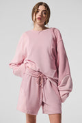 Make Waves Crew Neck Pullover - Sunset Pink Tonal image 1