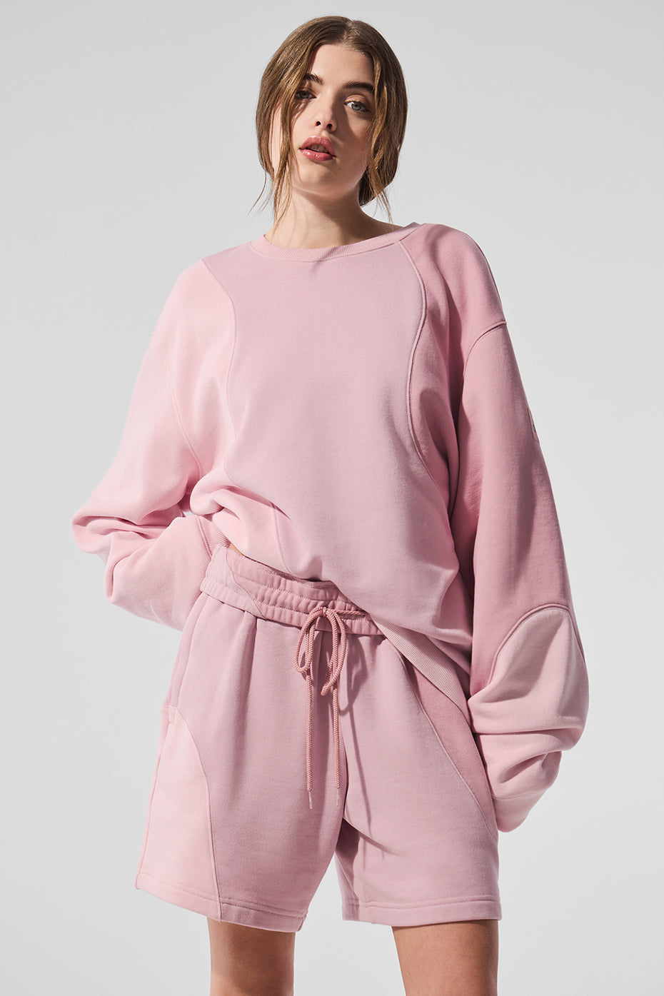 Make Waves Crew Neck Pullover - Sunset Pink Tonal image 1