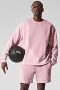 Make Waves Crew Neck Pullover - Sunset Pink Tonal image 1