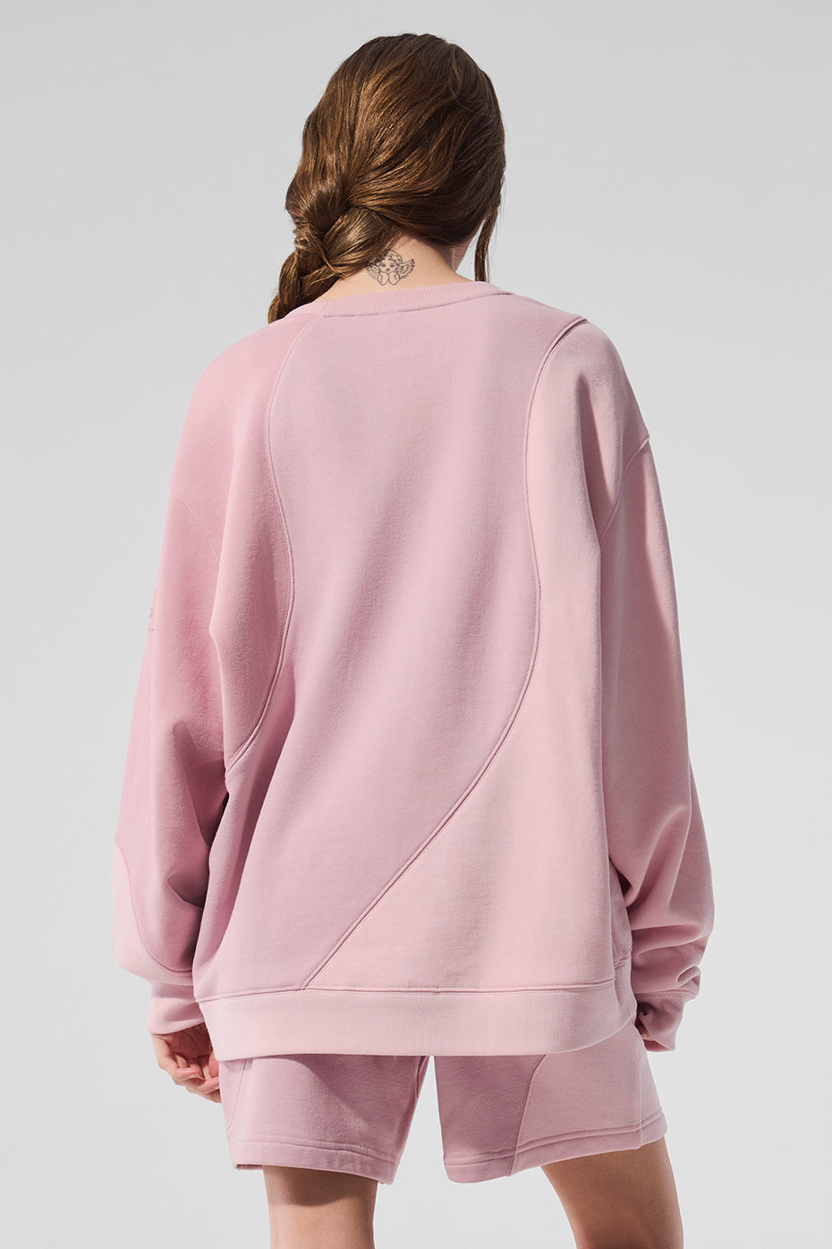 Make Waves Crew Neck Pullover - Sunset Pink Tonal image 2