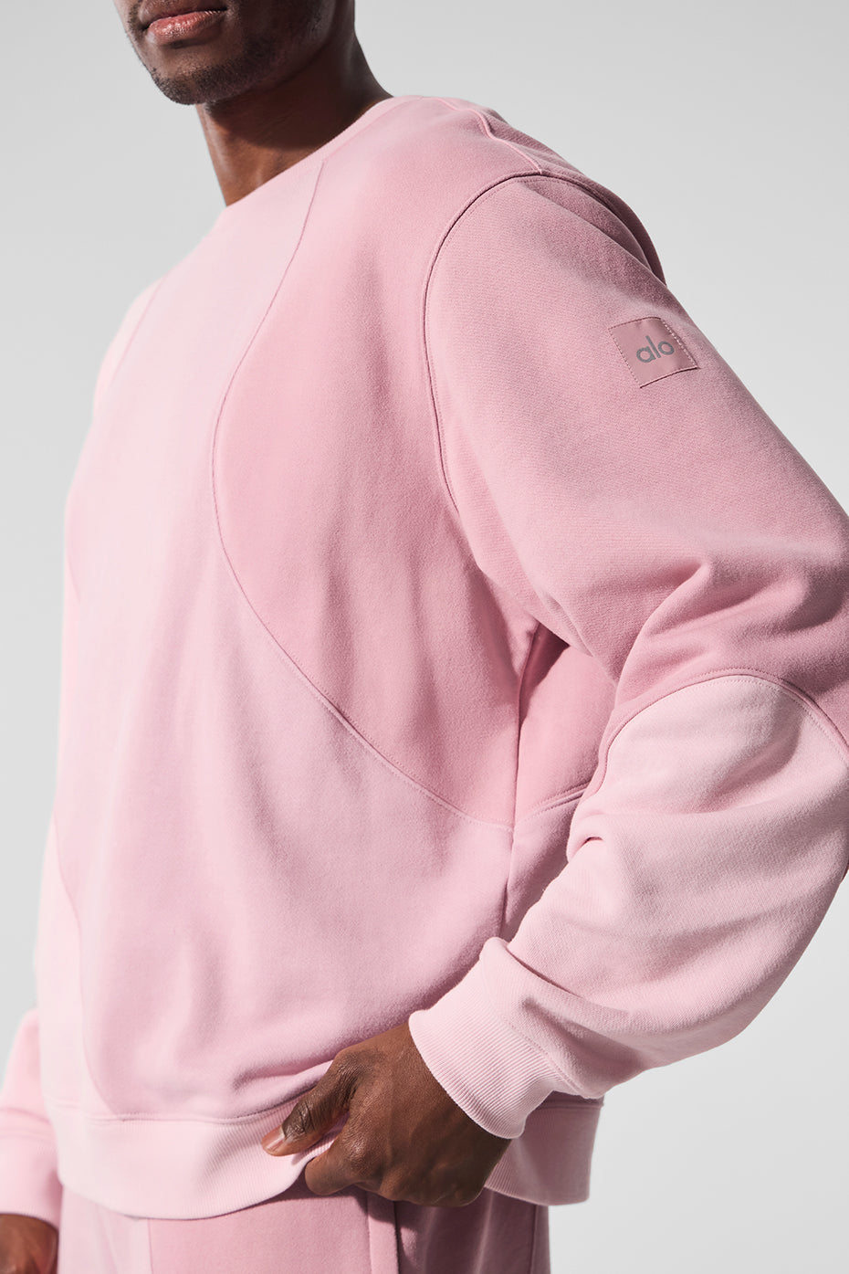 Make Waves Crew Neck Pullover - Sunset Pink Tonal image 3