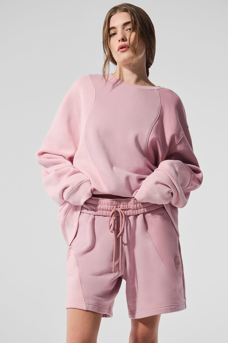 Make Waves Crew Neck Pullover - Sunset Pink Tonal image 4