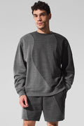 Make Waves Crew Neck Pullover - Dark Heather Grey Tonal image 1